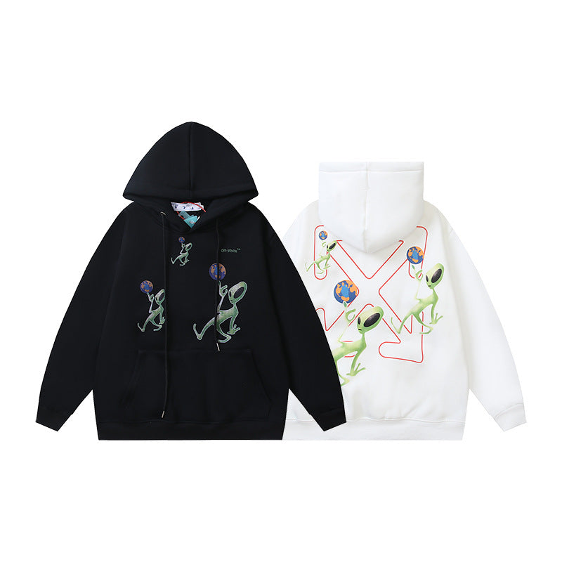 OW Alien Earth Arrow Pattern Hooded Sweater