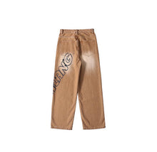 Men Jeans Vintage Jeans Spring and Autumn Distressed Baggy Straight Trousers