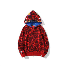 Bathing Ape Bape Hoodie Camouflage Shark Tiger Head Double Hat Sweater