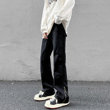 Men Jeans Vintage Jeans Black Elastic Loose Straight Casual Trousers