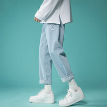 Men Jeans Summer Light-Colored Loose Straight Casual Pants