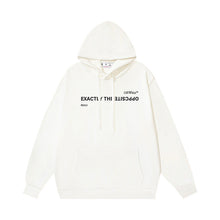 OW simple letter pattern hooded sweater