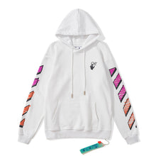 Off White hoodie pink orange gradual change arrow pattern hooded