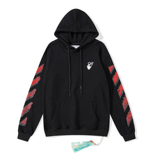 Off White hoodie红色渐变箭头图案连帽