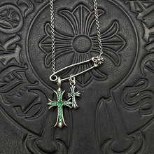 Chrome Hearts Necklace Vintage Double Cross Pin Male and Female Collarbone Chain