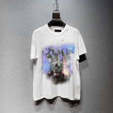 Amiri T Shirt Short Sleeve Printed Casual Hip Hop T-shirt for Men and Women