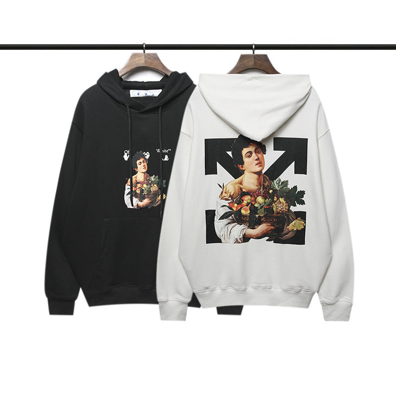 Off White hoodie woman bouquet basket pattern arrow hooded