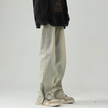 Men Jeans Retro Washed Worn Jeans
