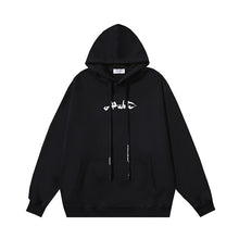 OW Hand-Painted Arrow Pattern Printed Hooded Sweatshirt