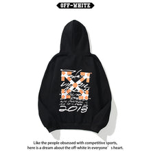 Off White hoodie Creative Graffiti Letter Pattern Arrow Fleece Hood