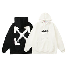 Off White hoodie Cartoon graffiti arrow pattern fleece hoodie