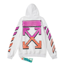 Off White hoodie pink orange gradual change arrow pattern hooded