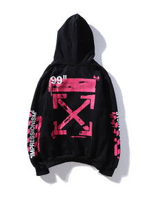 Off White hoodie dyed graffiti pink arrow hooded