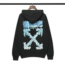 Off White hoodie blue melted arrow pattern hooded