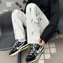 Men Jeans Splash-Ink Jeans Men's Autumn Baggy Straight Trousers Casual Trousers