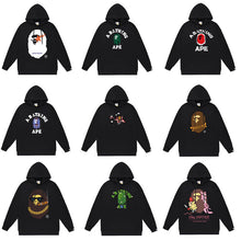 Bathing Ape Bape Hoodie Autumn/Winter Letter Print Loose Hoodie Pullover Ape Sweater