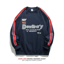 Men Pullover Hoodie Spring Color-Block Crew Neck Sweater Men's Loose All-Matching