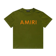 Amiri T Shirt Letter Print Casual Hip Hop round Neck Short Sleeve T-shirt