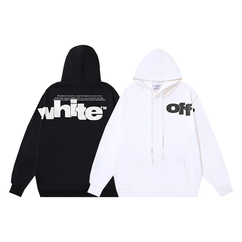 OW creative large letter print pattern hooded sweater