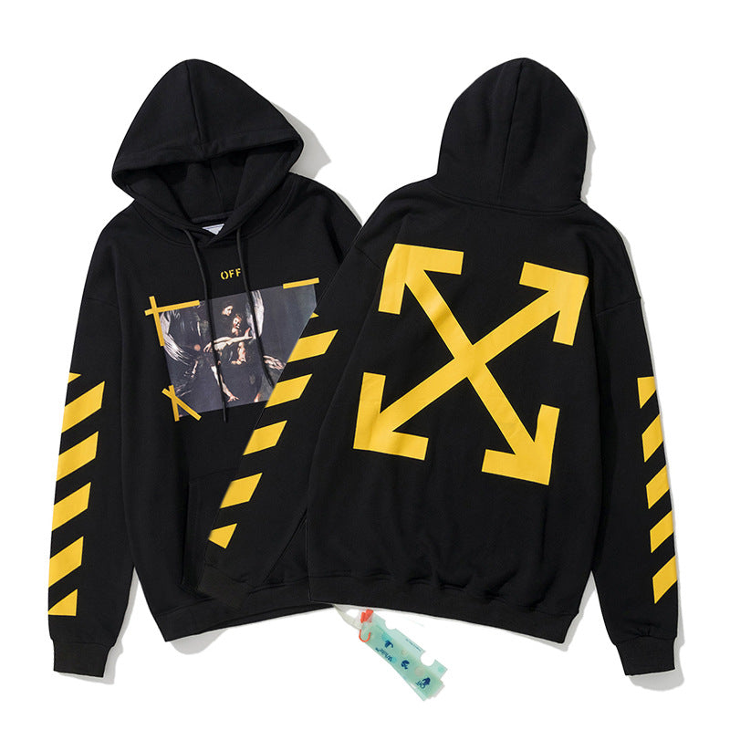 Off White hoodie Classic Baroque Angel Wing Pattern Hoodie