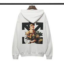 Off White hoodie woman bouquet basket pattern arrow hooded