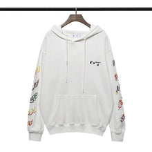Off White hoodie creative color curved embroidered arrow hooded
