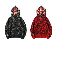 Bathing Ape Bape Hoodie Camouflage Shark Tiger Head Double Hat Sweater
