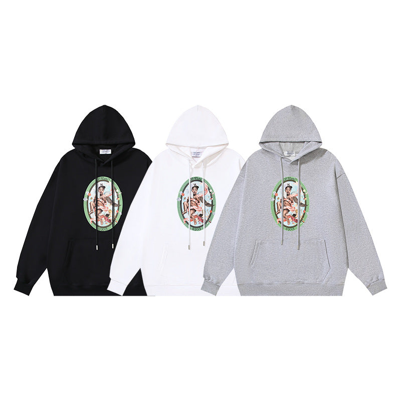 OW Baby Angel Pattern Pullover Hooded Sweater