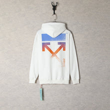 Off White hoodie Color gradual change Arrow pattern Pullover Hood