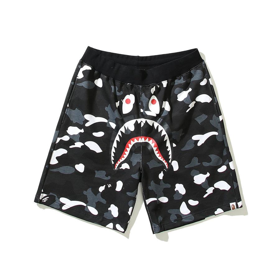Bathing ape Bape Shorts camouflage luminous shark terry straight beach pants