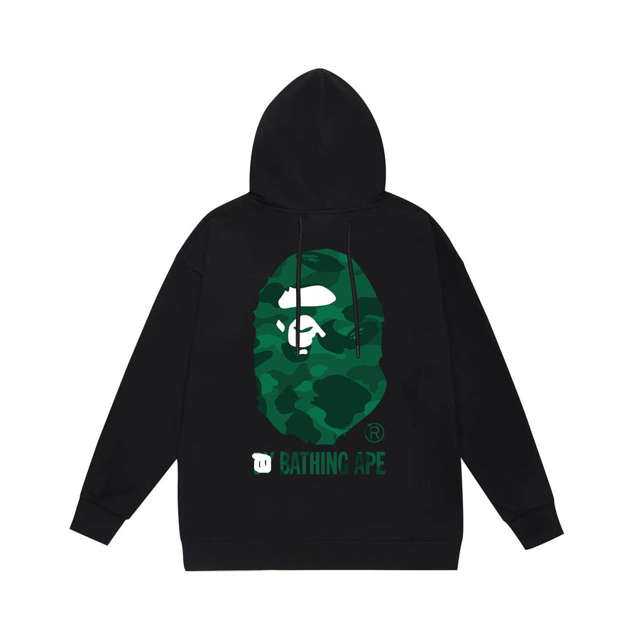 Bathing Ape Bape Hoodie Autumn/Winter Letter Print Loose Hoodie Pullover Ape Sweater