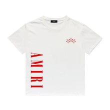 Amiri T Shirt Five-Star Letter Print Casual Hip Hop round Neck Short Sleeve T-shirt