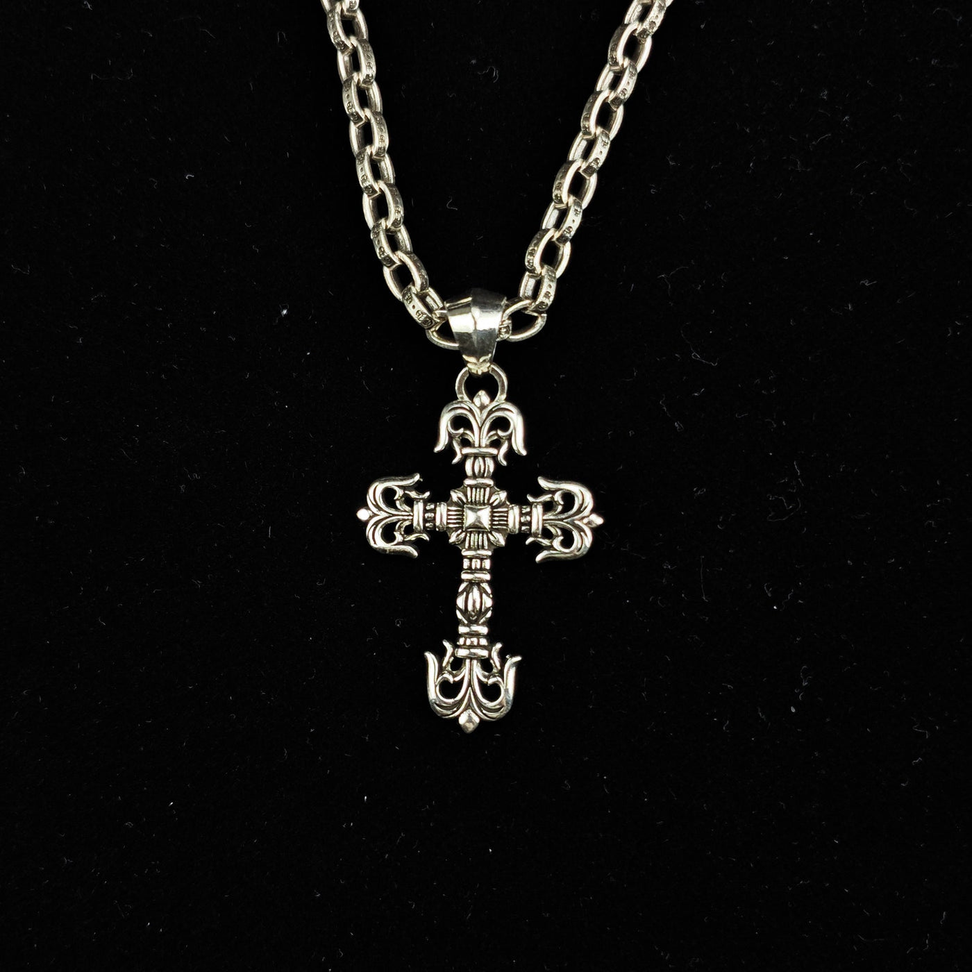 Chrome Hearts Necklace Men's and Women's Sterling Silver Vintage Large Pendant
