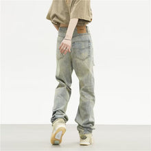Men Jeans Retro Tattered Jeans Jeans Straight Loose Pants