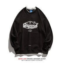 Men Pullover Hoodie Patchwork round Neck Sweater Men's and Women's Spring and Autumn Loose Top