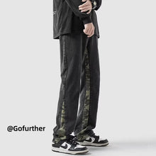 Men Jeans Spring Loose Wide Leg Pants Straight-Leg Pants