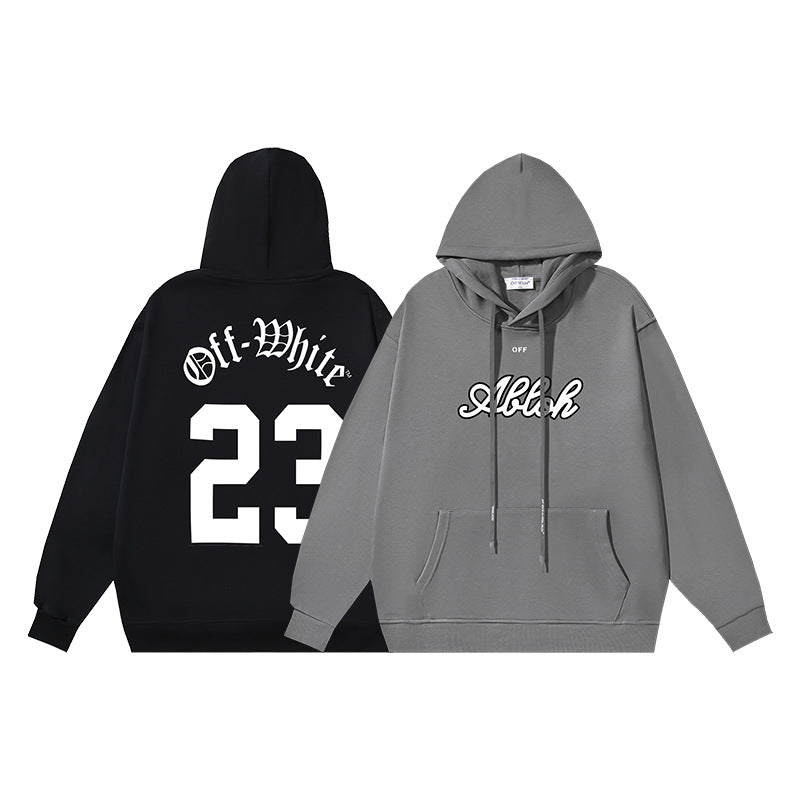OW Number 23 Printed Hooded Sweater