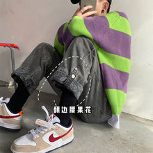 Men Jeans Autumn Vintage Jeans Men's Straight Loose Wide Leg Old Pants