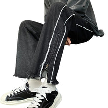 Men Jeans Straight Jeans Men's Loose Split Pants