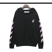 Off White hoodie red gradual change arrow pattern hooded