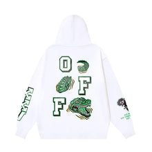 Off White hoodie Alligator Alphabet Pattern Pullover Hood