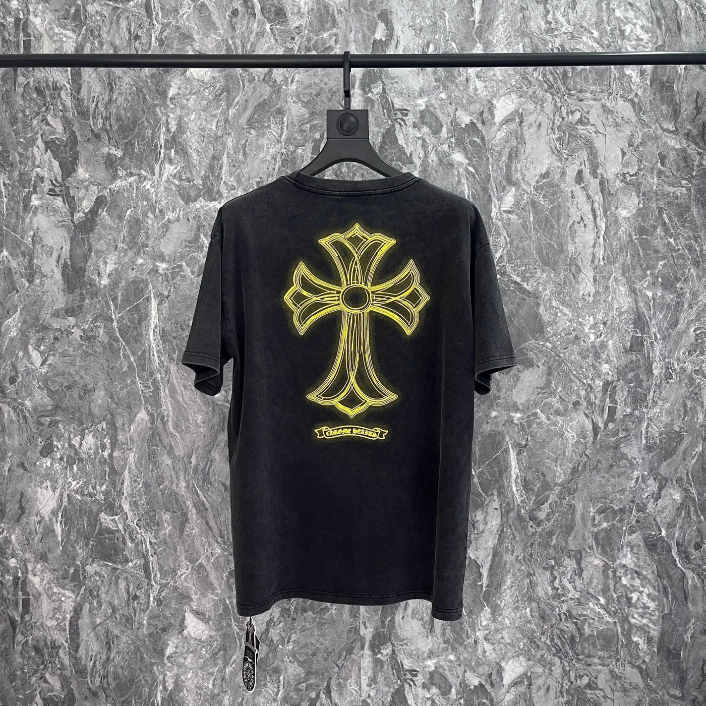 CHH Heart T Shirts Washing Water Sanskrit Cross Foam Pulp Short Sleeve