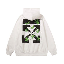 Off White hoodie plant leaf arrow pattern fleece hooded