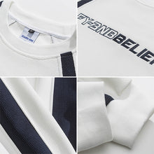 Men Pullover Hoodie Sweater Men's Spring Color-Block Crew Neck Versatile Casual