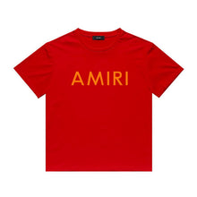 Amiri T Shirt Letter Print Casual Hip Hop round Neck Short Sleeve T-shirt