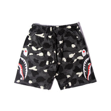 Bathing ape Bape Shorts Camo luminous shark side print five-point pants straight beach pants