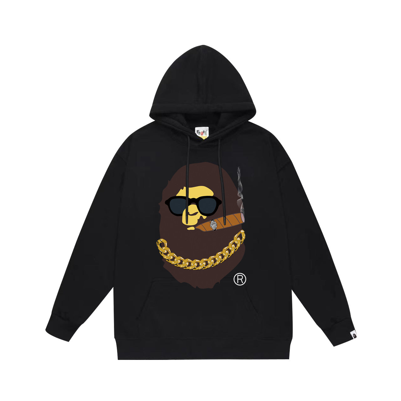 Bathing Ape Bape Hoodie Autumn/Winter Letter Print Loose Hoodie Pullover Ape Sweater