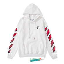 Off White hoodie红色渐变箭头图案连帽