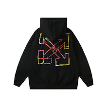 Off White hoodie cartoon series arrow pattern fleece hooded