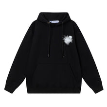 Off White hoodie graffiti yarn arrow pattern pullover hooded